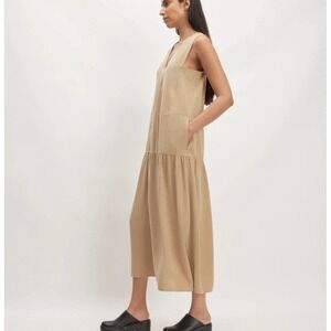 Everlane‎ The Tencel V-Neck Tiered Mini Dress With Pockets Size XS